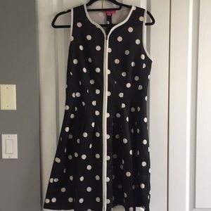 Betsy Johnston black & white polka dot dress